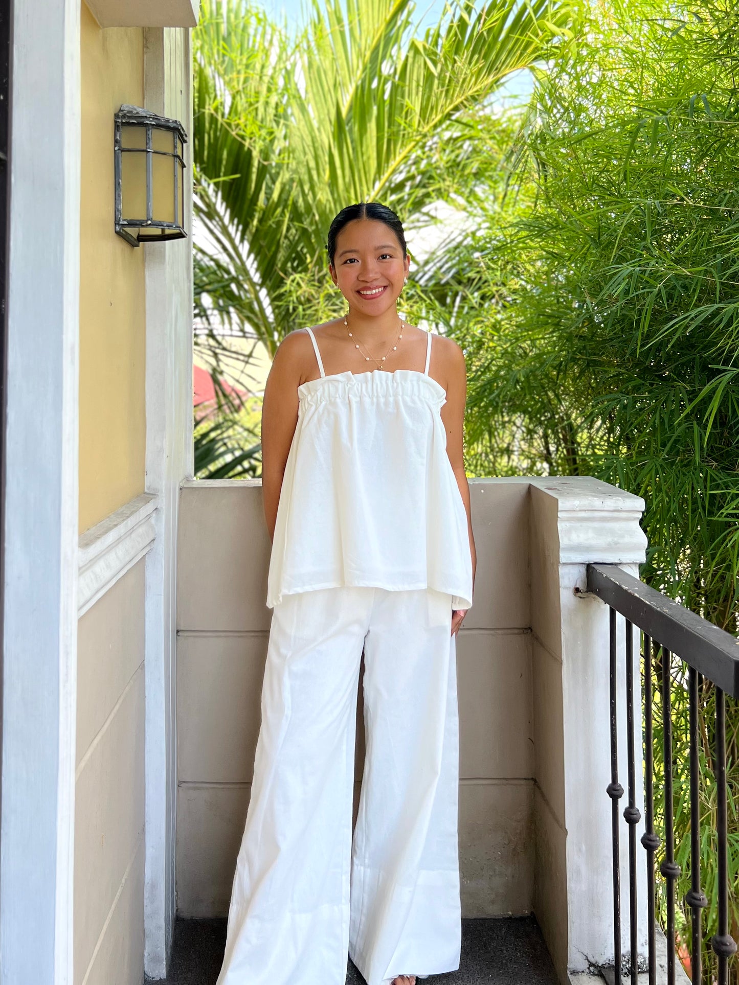 Eve Top in White with Lining