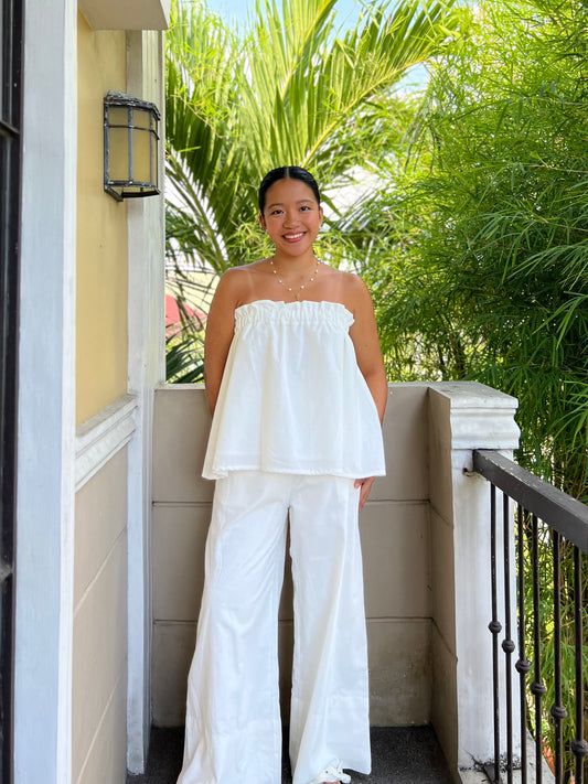 Eve Top in White with Lining