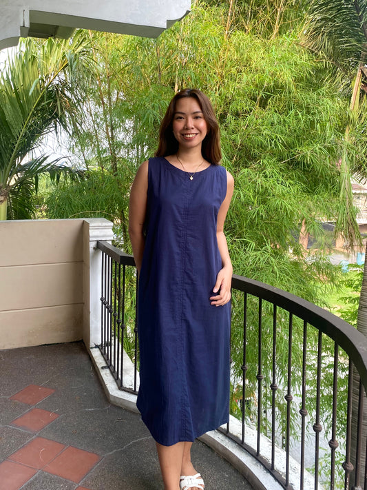 Courage Reversible Dress in Navy Blue