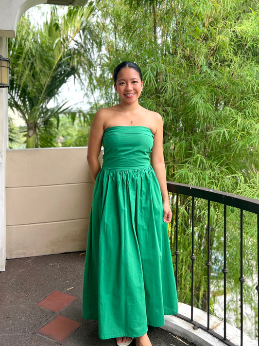 Ivory Dress in Green