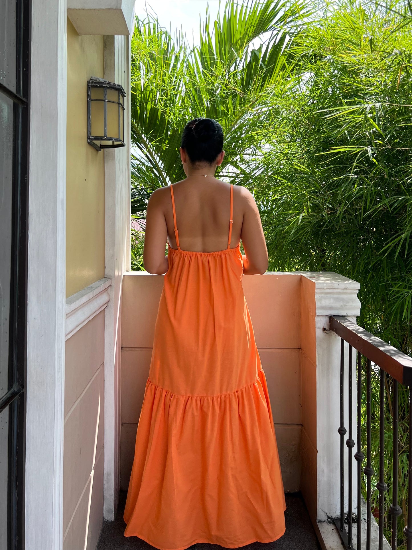 Elysees Dress in Tangerine