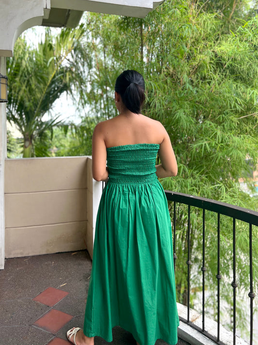 Ivory Dress in Green