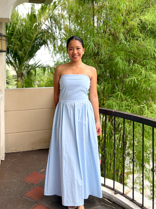 Ivory Dress in Sky Blue
