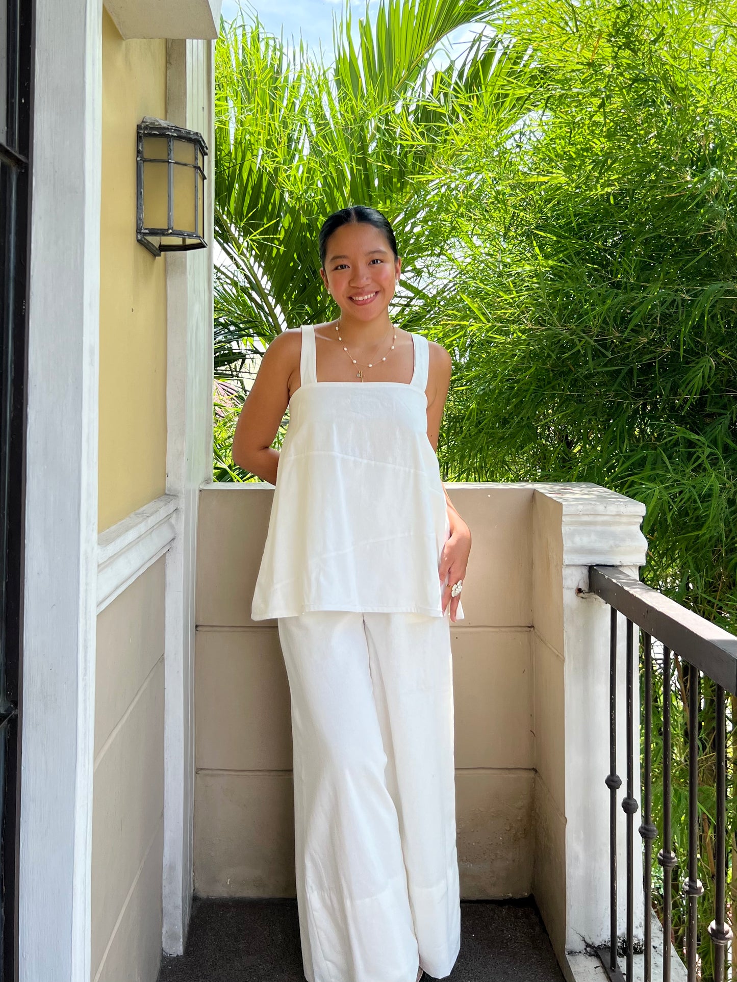 Maddalena Top in White with Lining