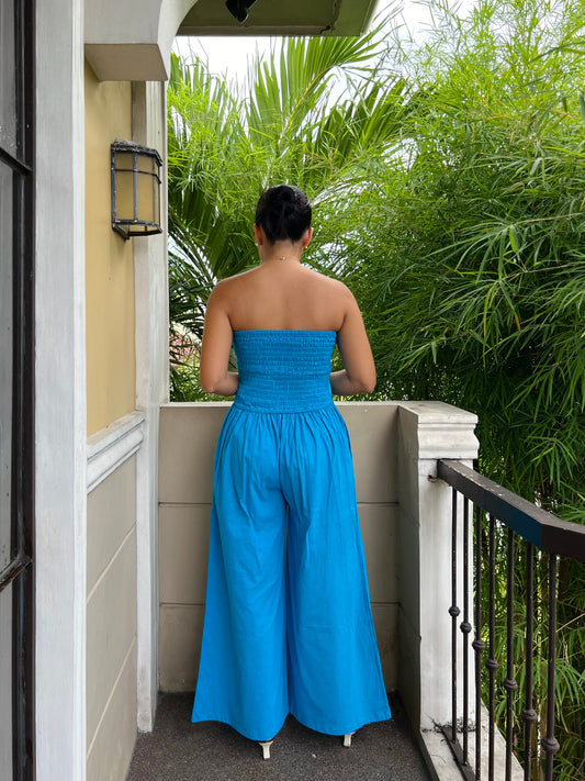 Palazzo Jumpsuit in Cerulean