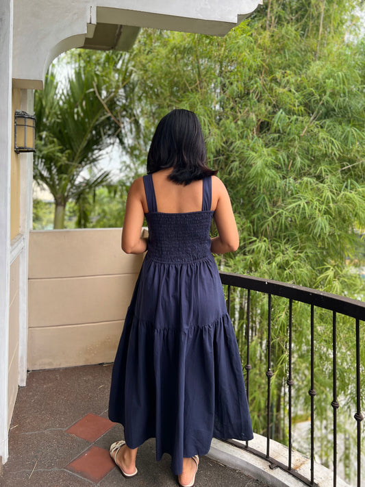 Psalm Dress in Navy Blue
