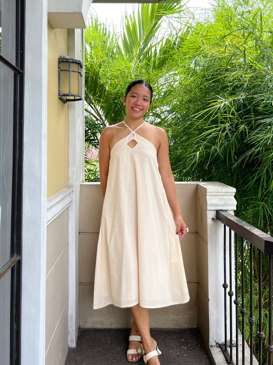 Saint-Tropez Dress in Cream with Lining