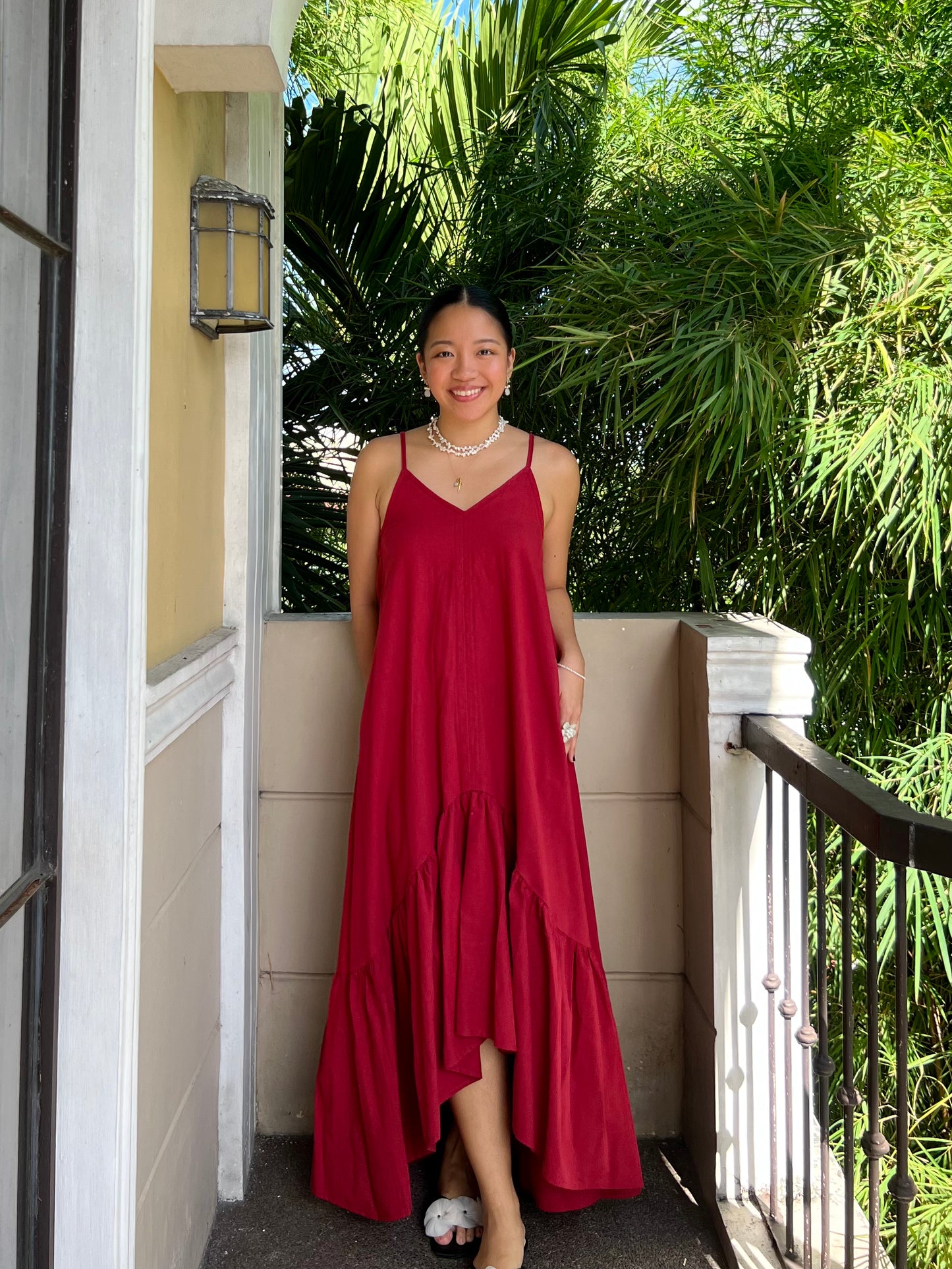 Amalfi Dress in Berry Red