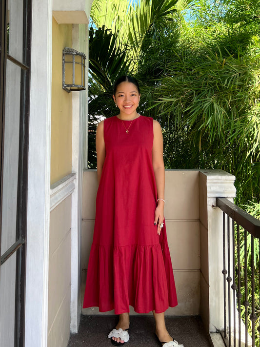 Camden Dress in Berry Red