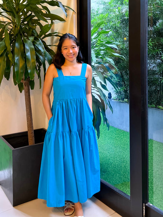 Psalm Dress in Cerulean