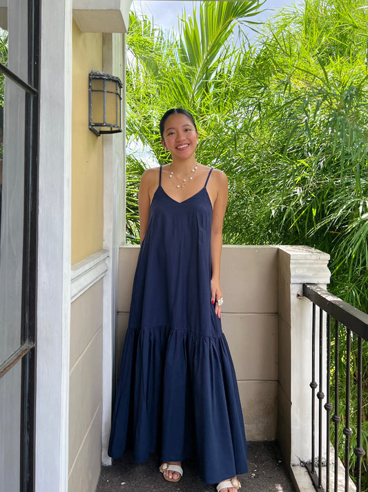 Elysees Dress in Navy Blue