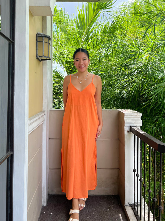 Caprese Dress in Tangerine