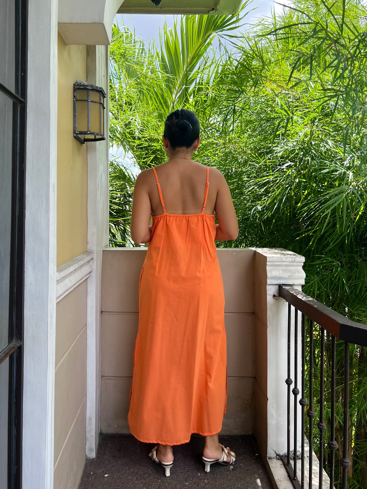 Caprese Dress in Tangerine