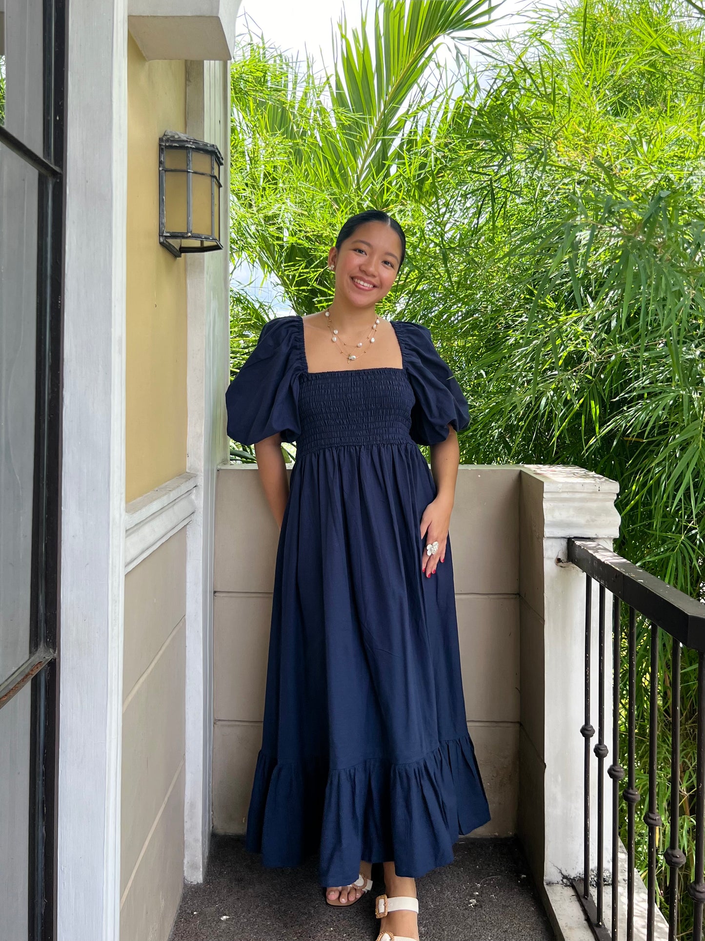 Florence Dress in Navy Blue