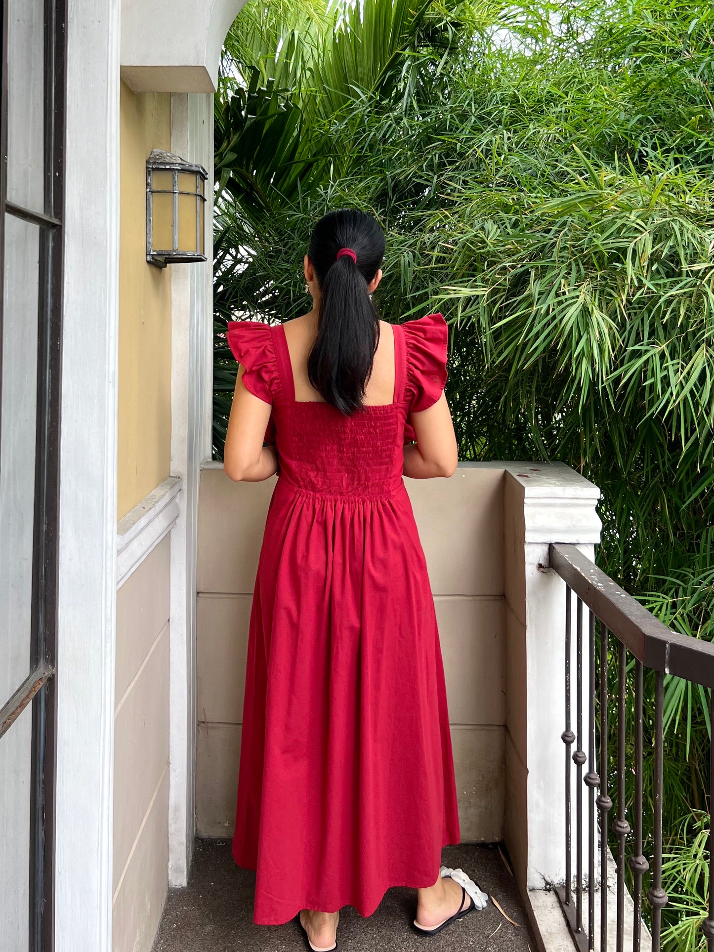 Ribeauvillé Dress in Berry Red