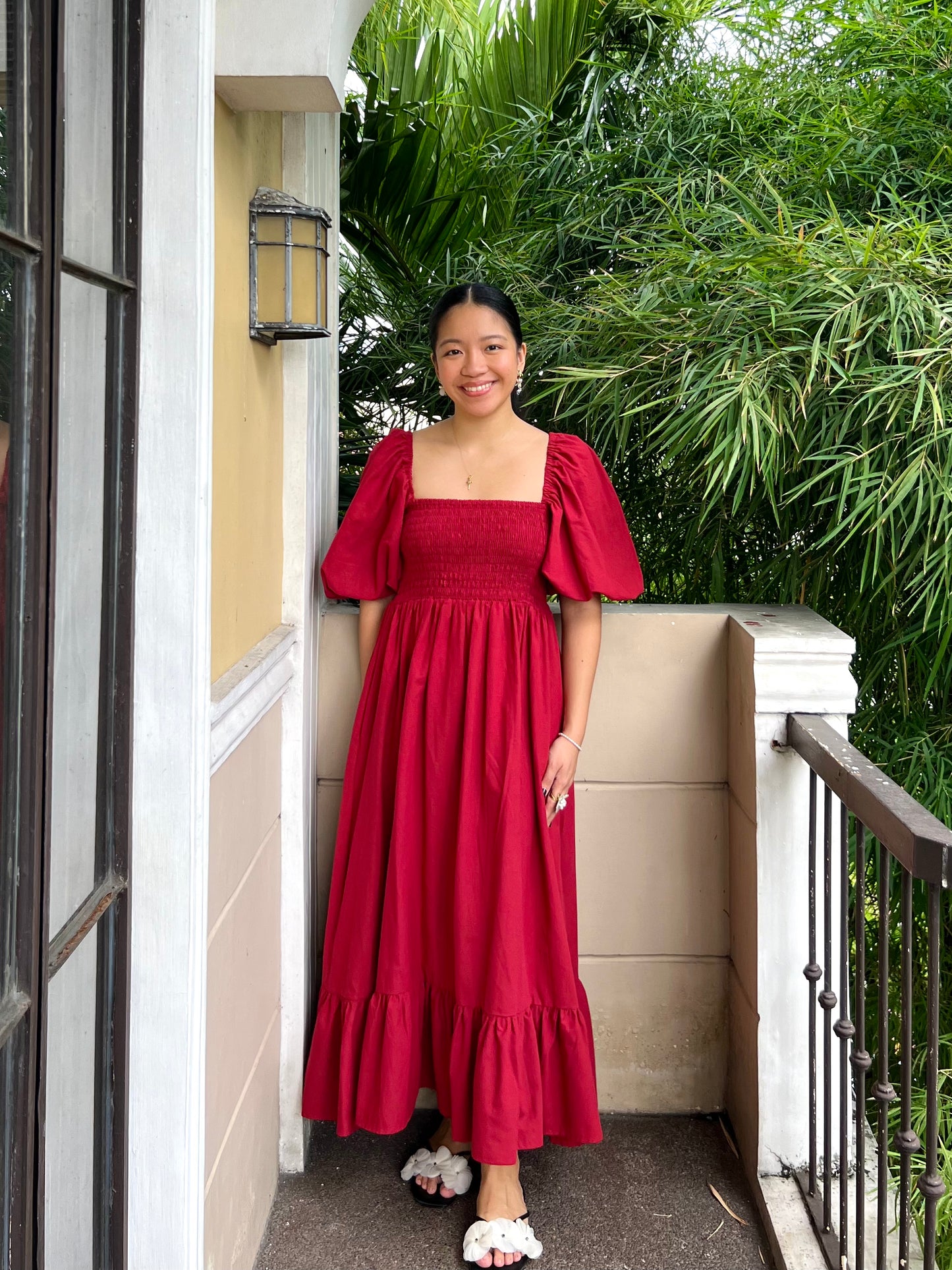 Florence Dress in Berry Red