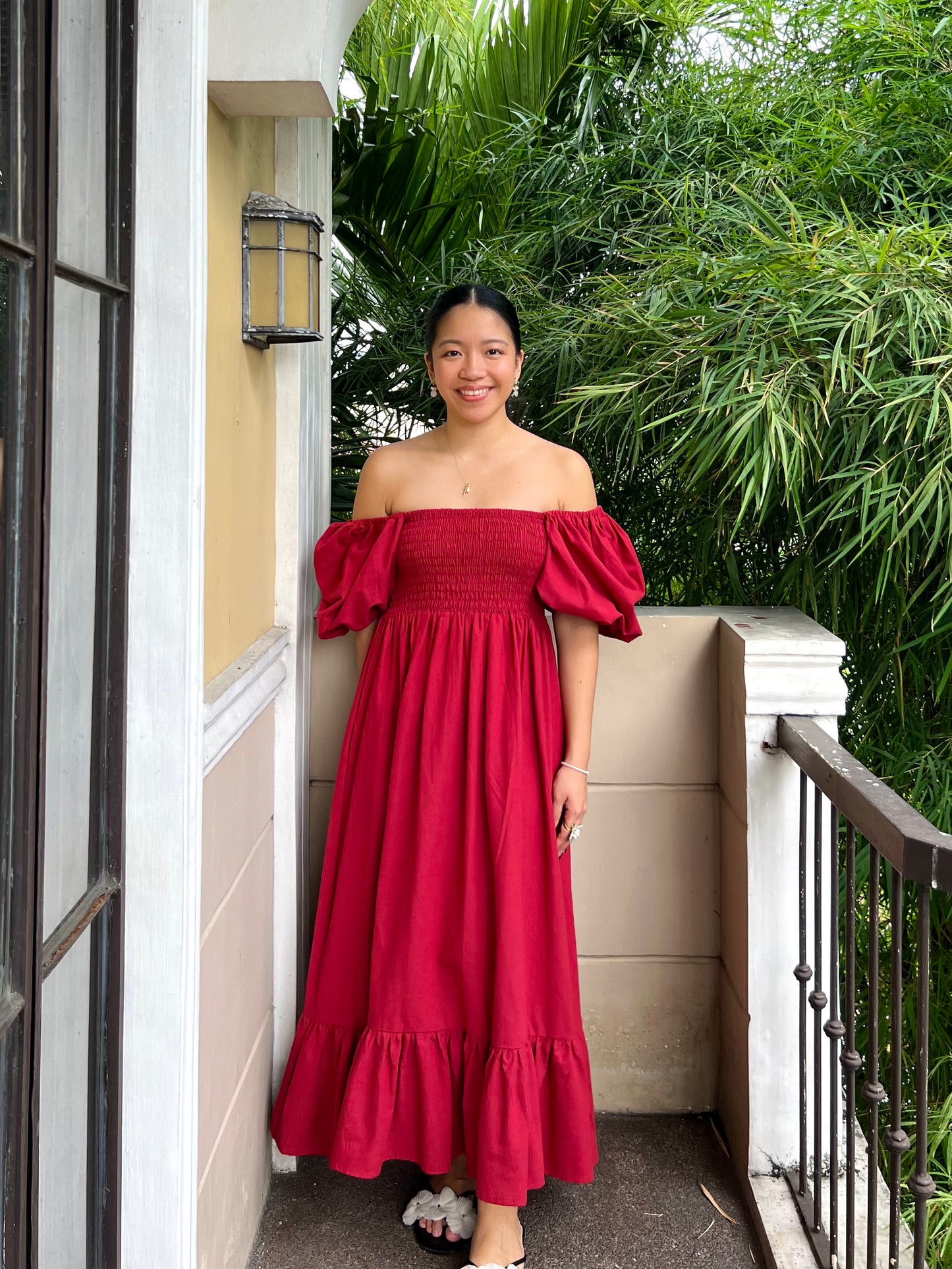 Florence Dress in Berry Red