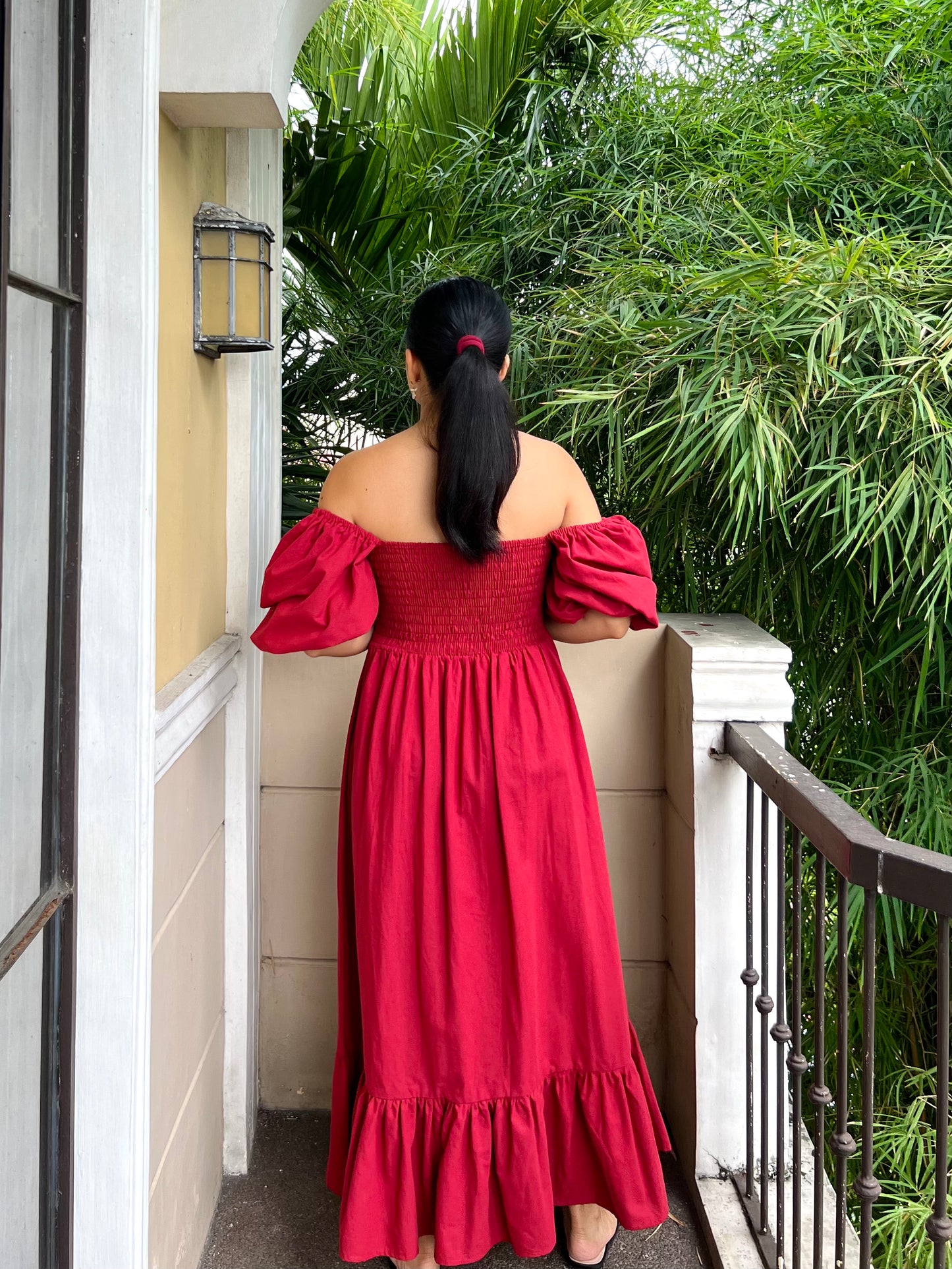 Florence Dress in Berry Red