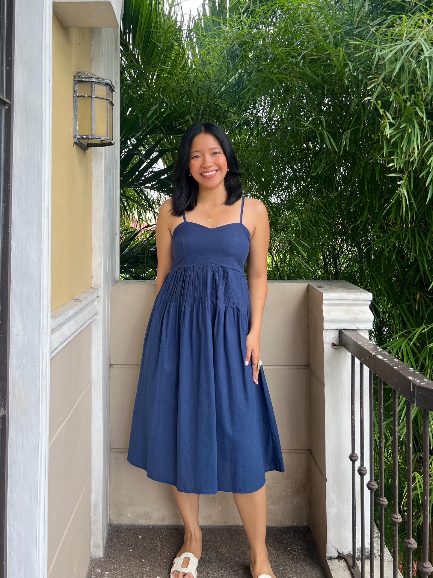 Palm Springs Dress in Navy Blue
