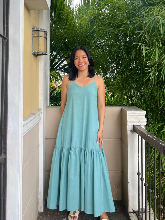Elysees Dress in Aquamarine