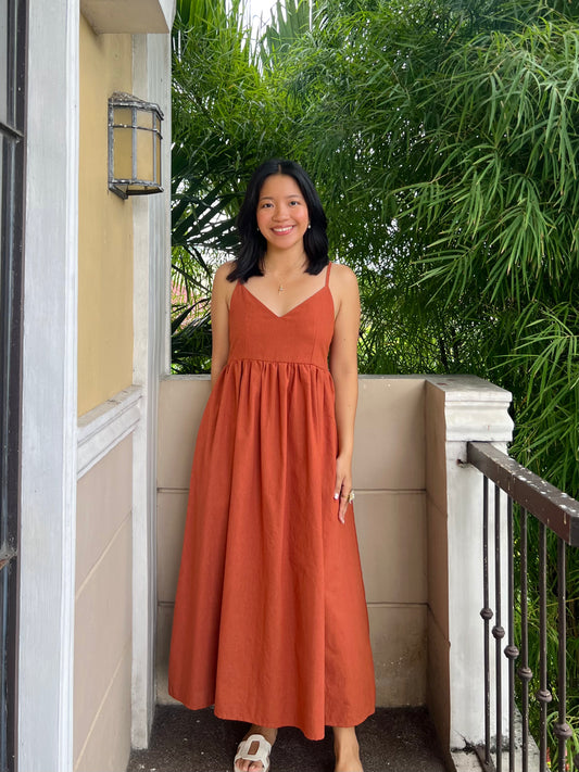 Naples Dress in Rust