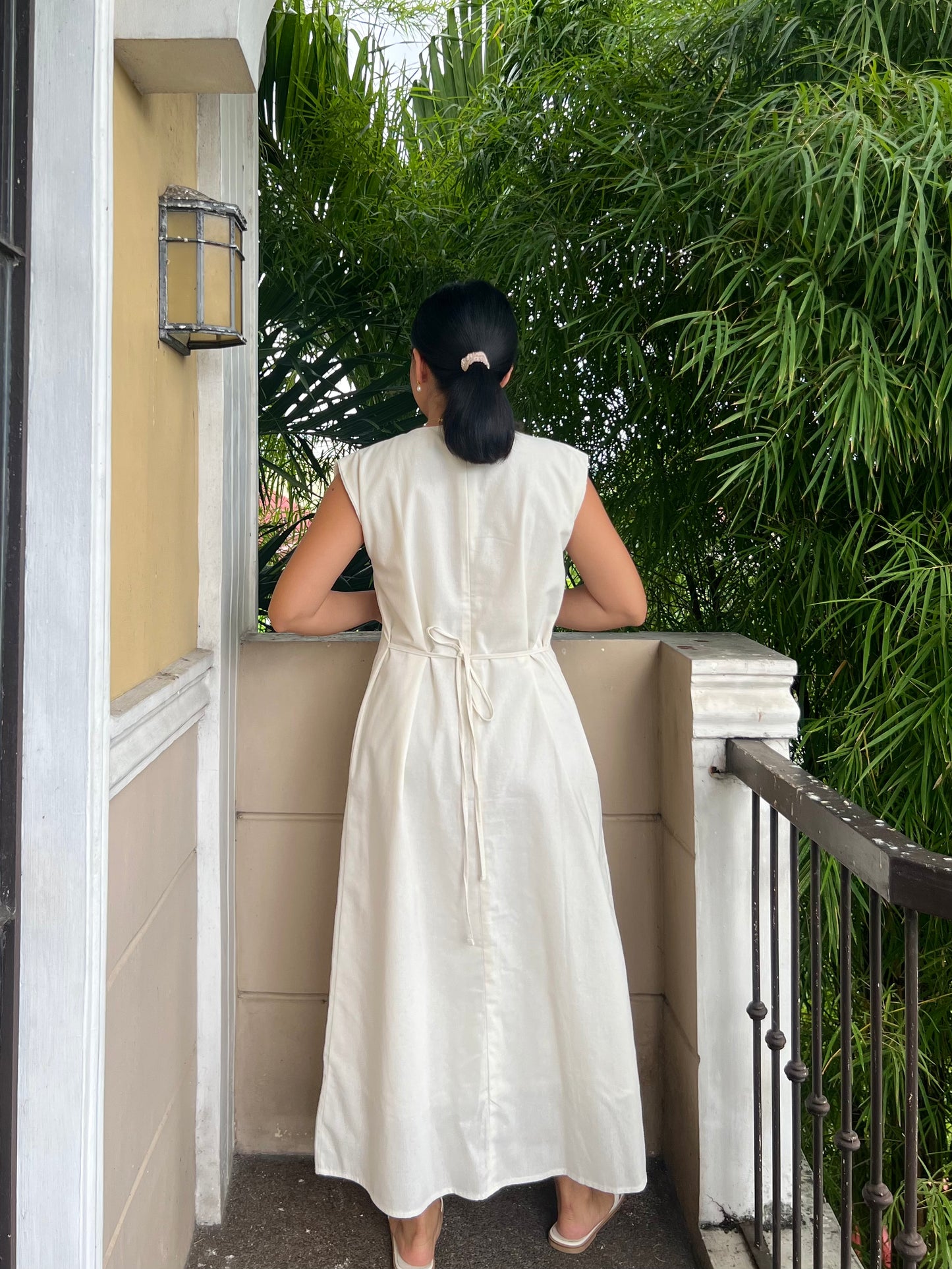 Coronado Dress in White with Lining