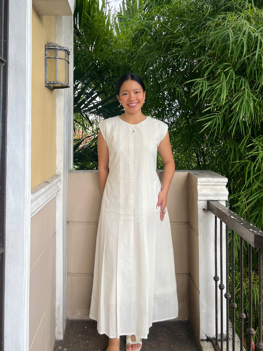 Coronado Dress in White with Lining