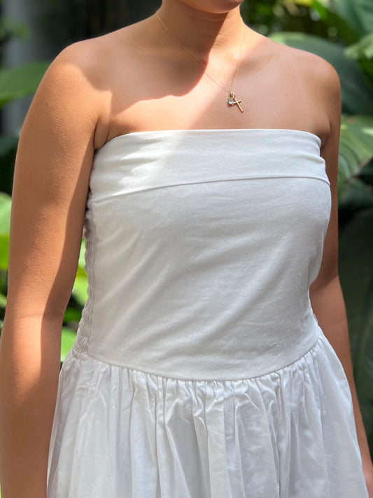 Ivory Dress in White with Lining