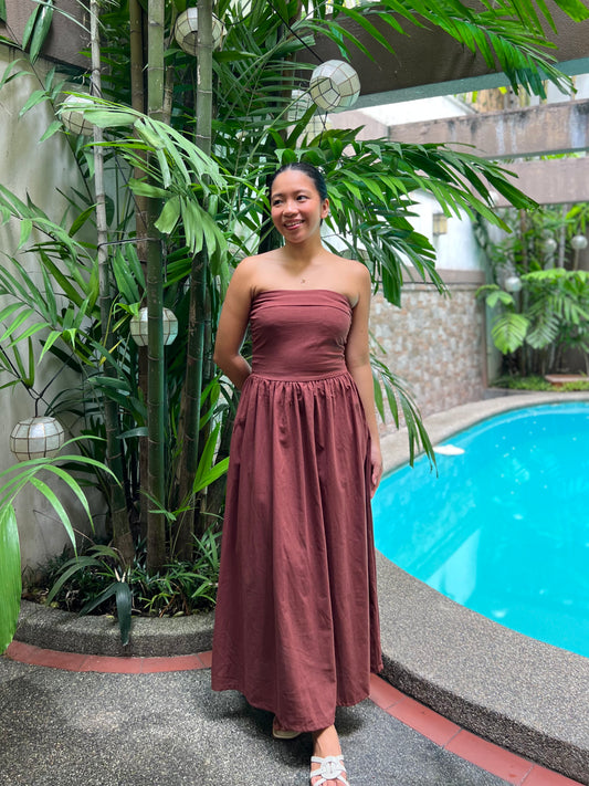 Ivory Dress in Chestnut