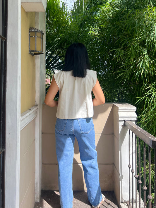 Fallbrook Top in White with Lining