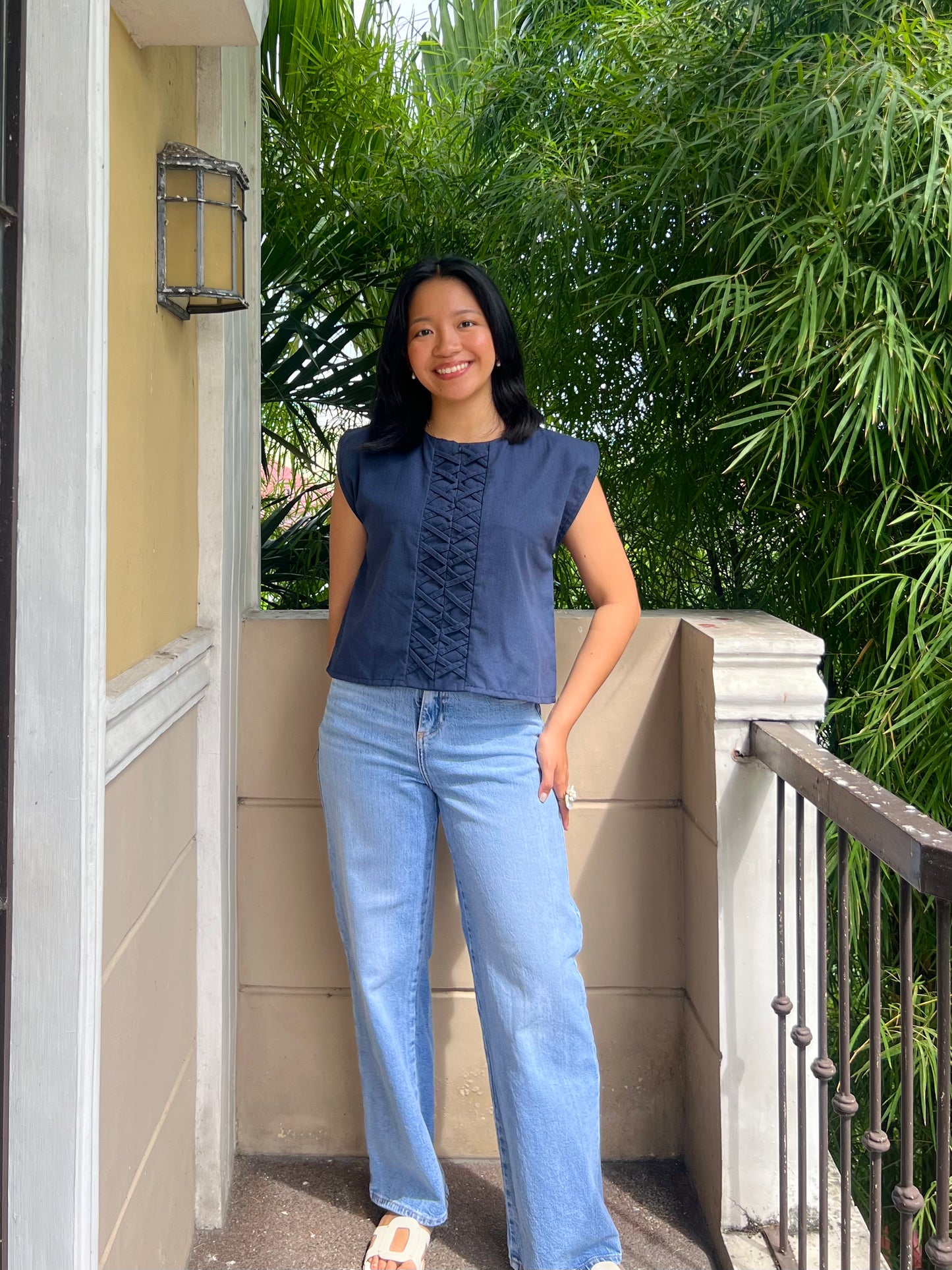 Fallbrook Top in Navy Blue