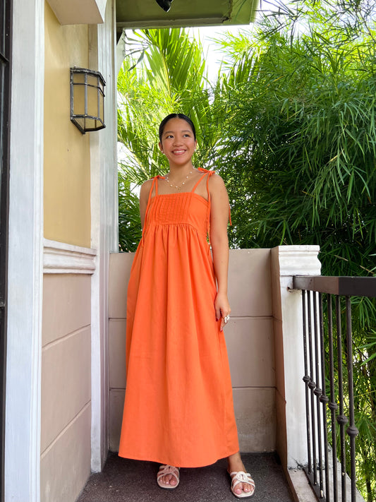 Palermo Dress in Tangerine