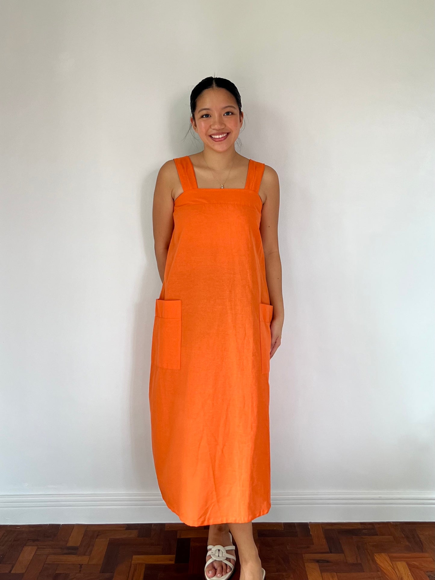 Galatia Dress in Tangerine (Short Version)