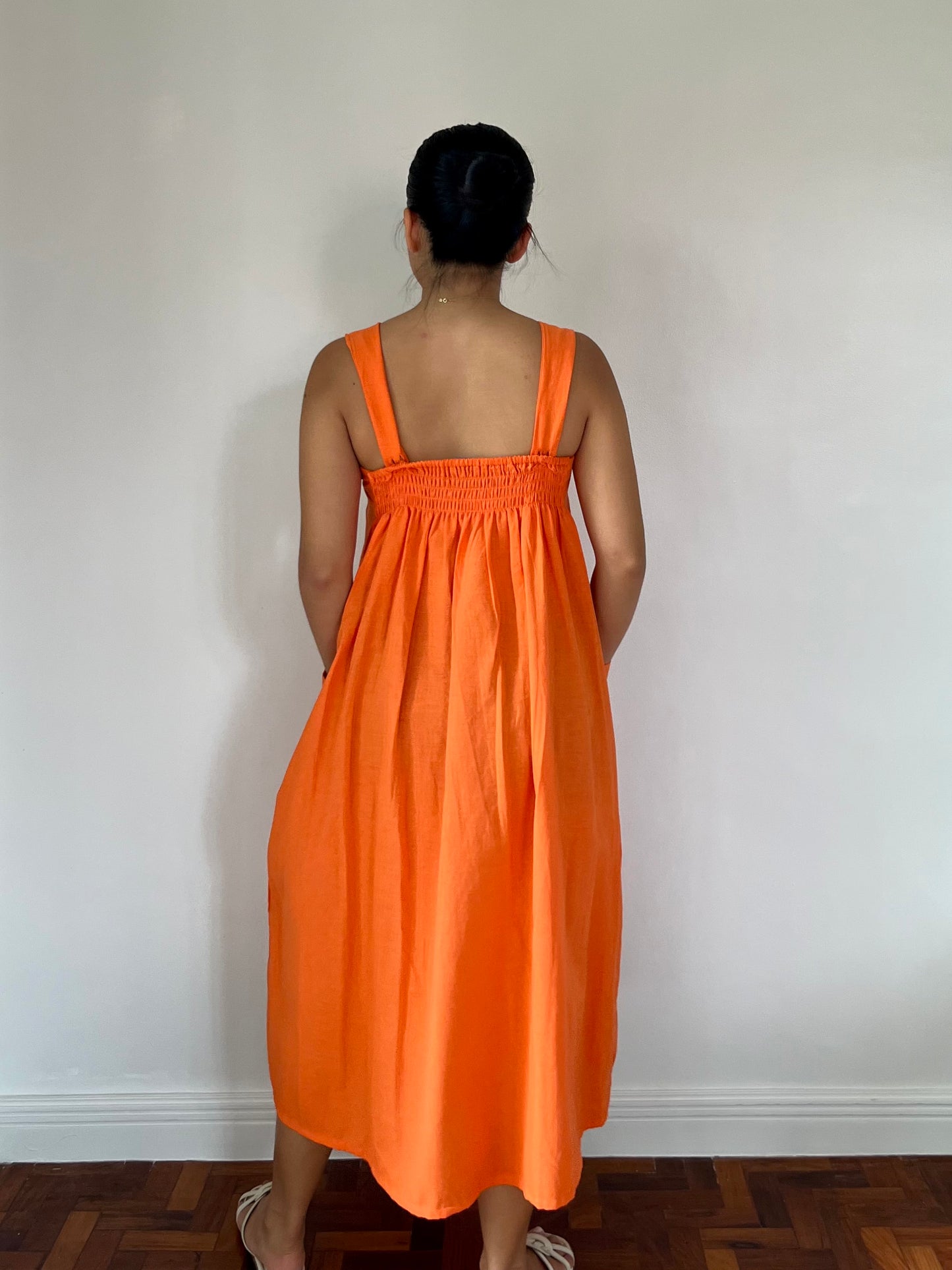 Galatia Dress in Tangerine (Short Version)