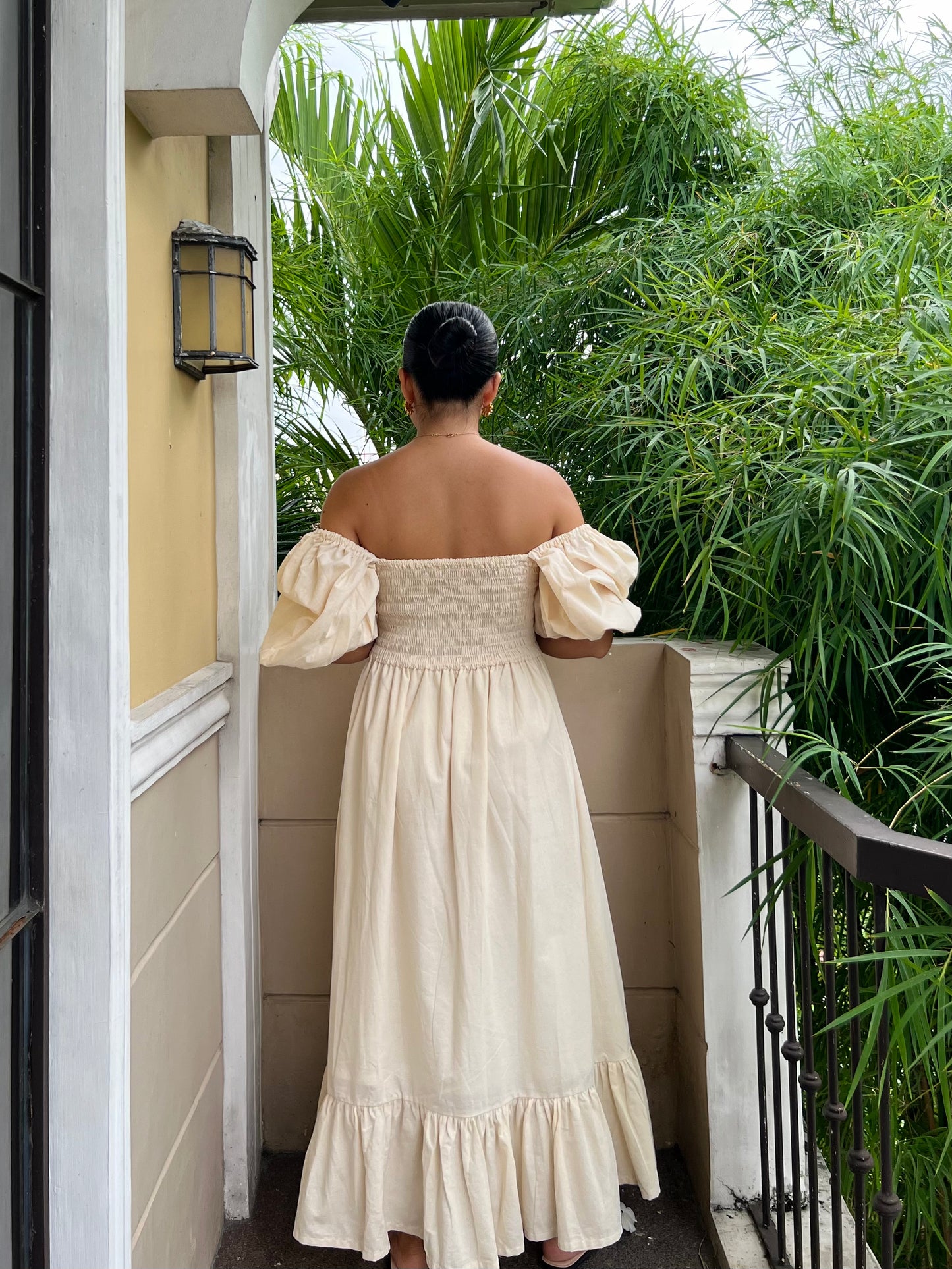 Florence Dress in Cream with Lining