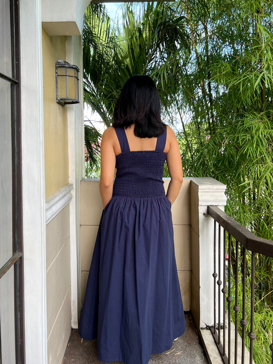 Oxford Dress in Navy Blue