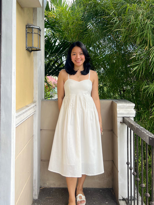 Palm Springs Dress in White with Lining