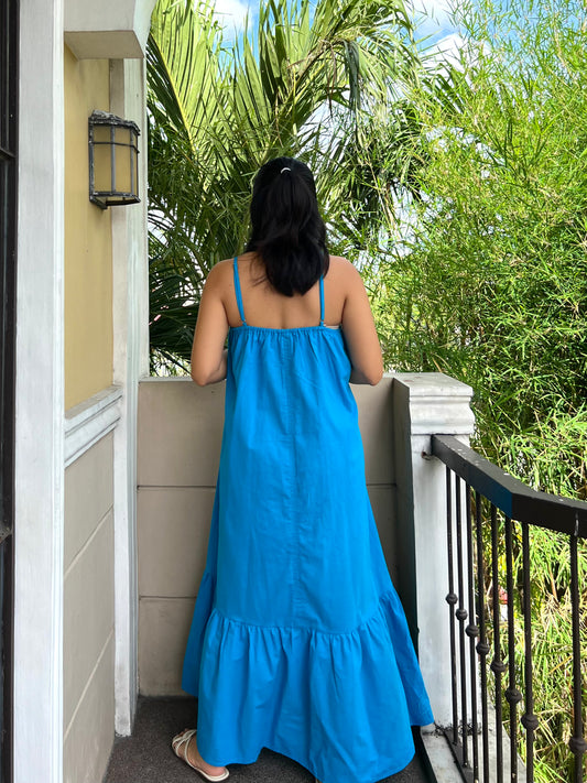 Amalfi Dress in Cerulean