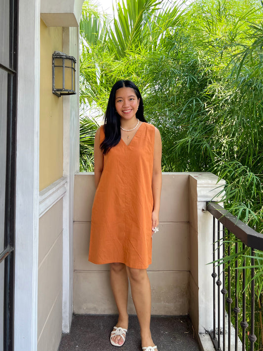 Marini Reversible Dress in Melon