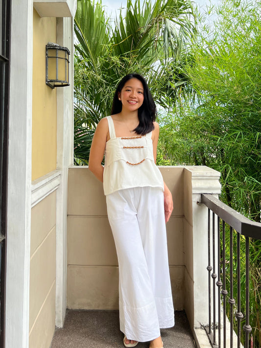 Phoenix Top in White with Lining