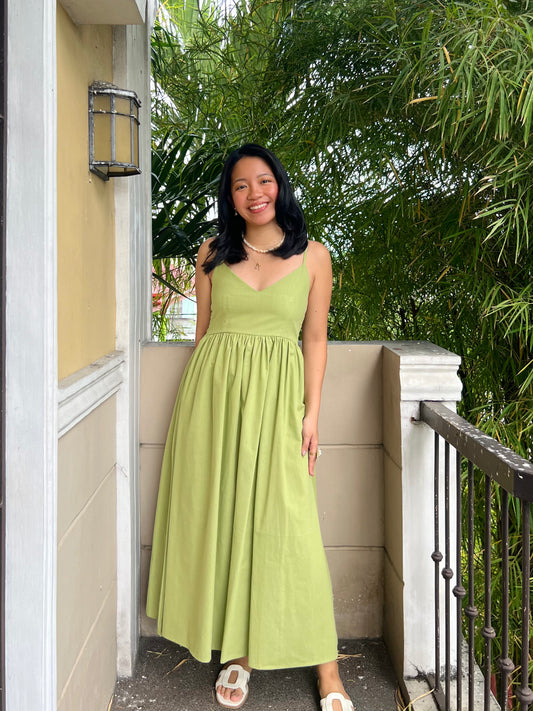 Naples Dress in Apple Green