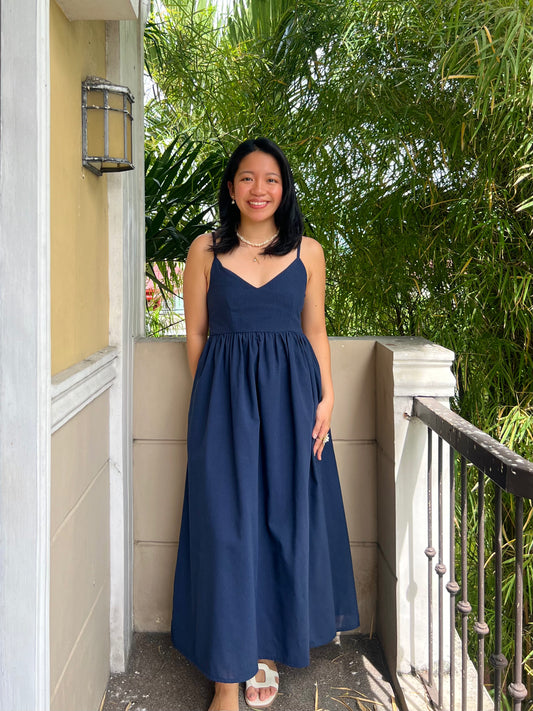 Naples Dress in Navy Blue