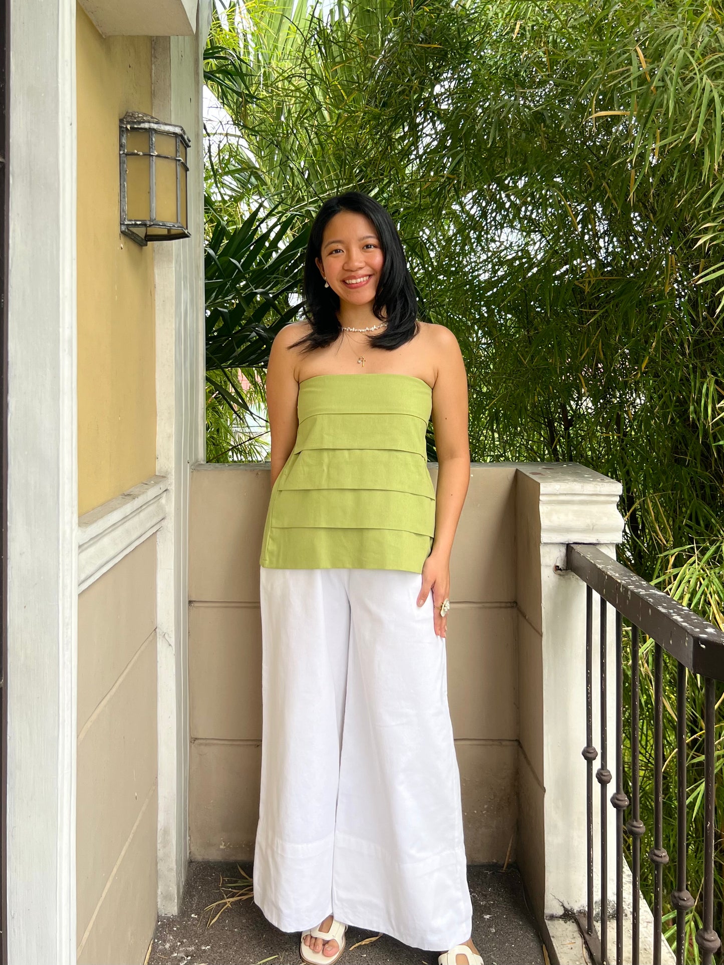 Lychee Top in Apple Green