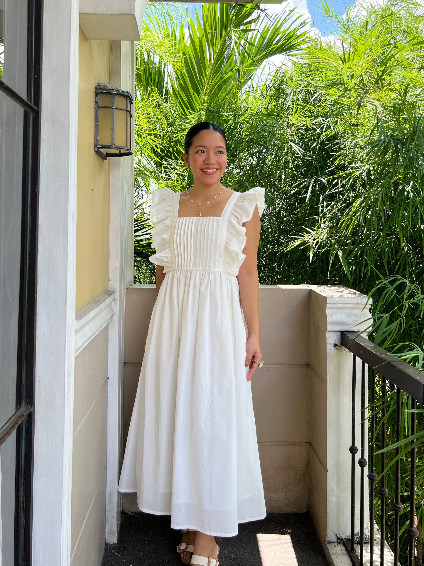 Ribeauvillé Dress in White with Lining