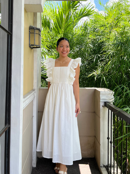 Ribeauvillé Dress in White with Lining