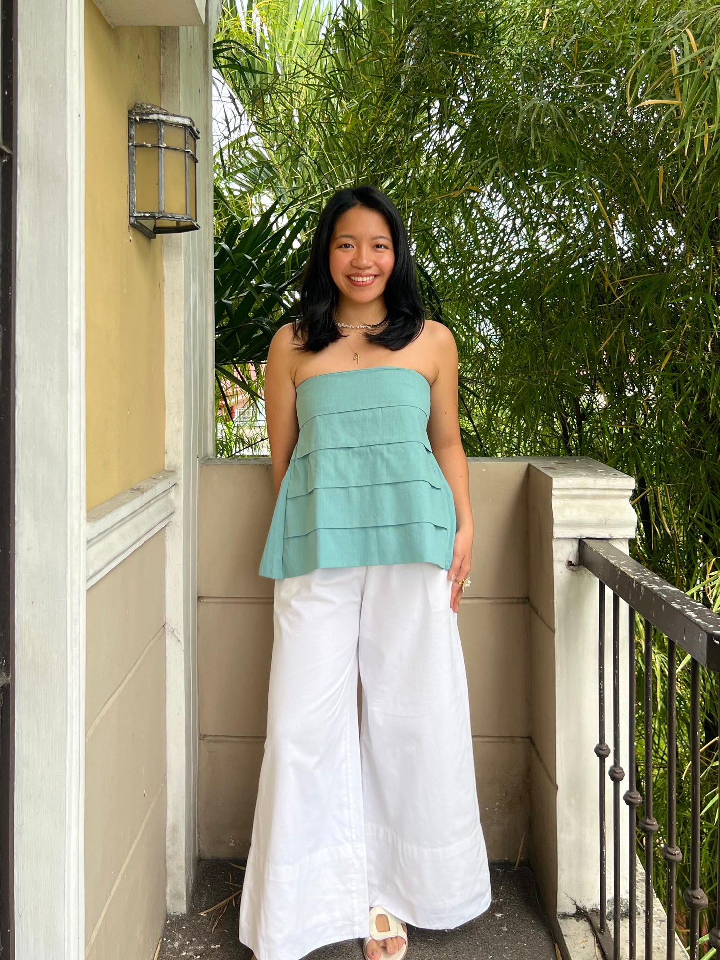 Lychee Top in Aquamarine