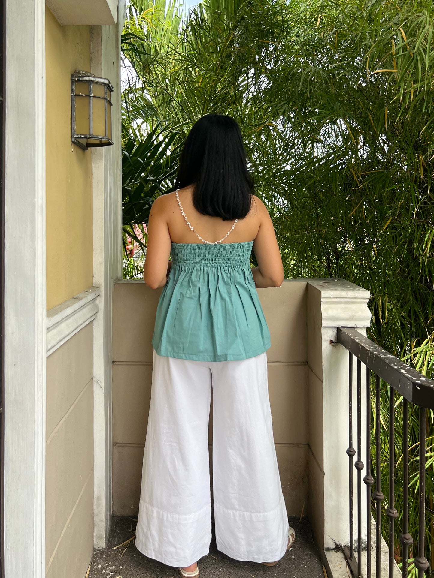 Lychee Top in Aquamarine