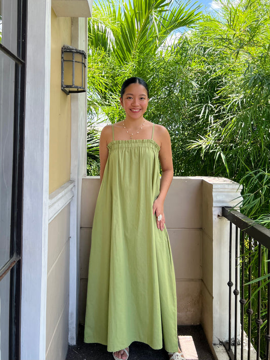 Mykonos Dress in Apple Green