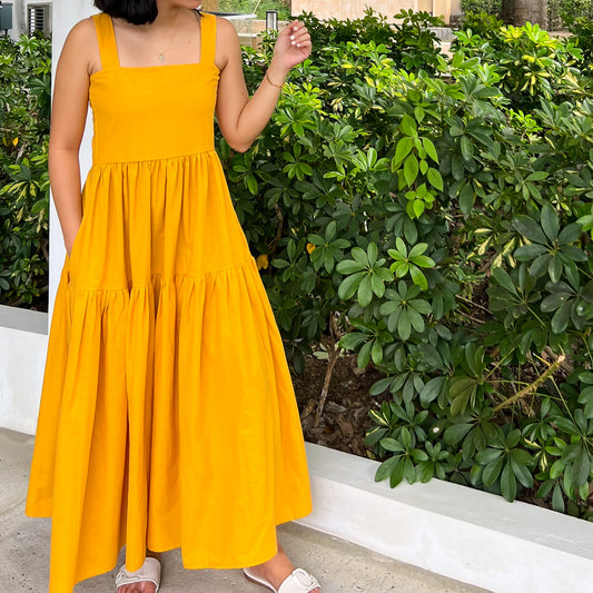 Psalm Dress in Mustard