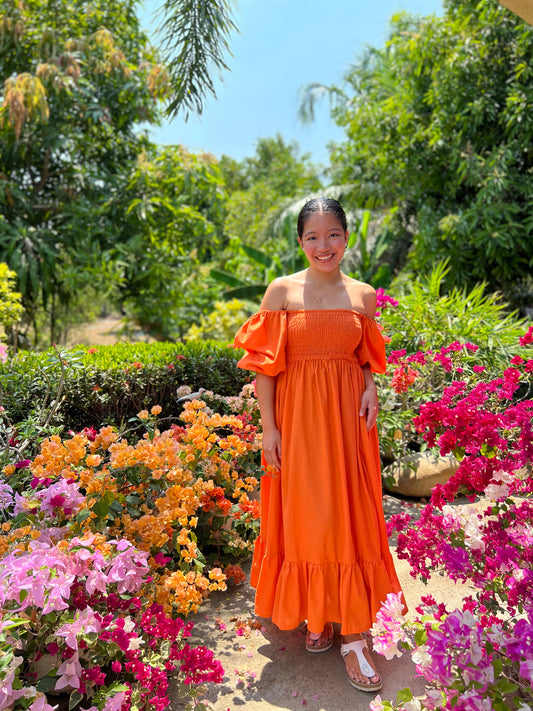 Florence Dress in Tangerine